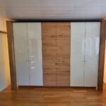 Kleiderschrank Eiche und Weissglas